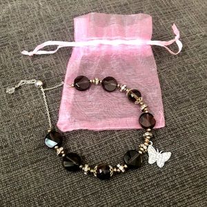 Crystal bracelet with butterfly charm! 🦋